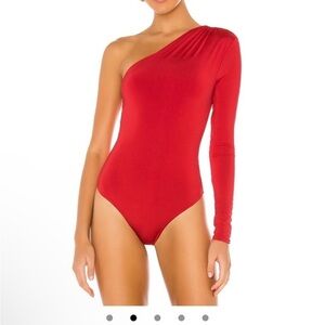 Lovers + Friends Bold Red One-Shoulder Swimsuit